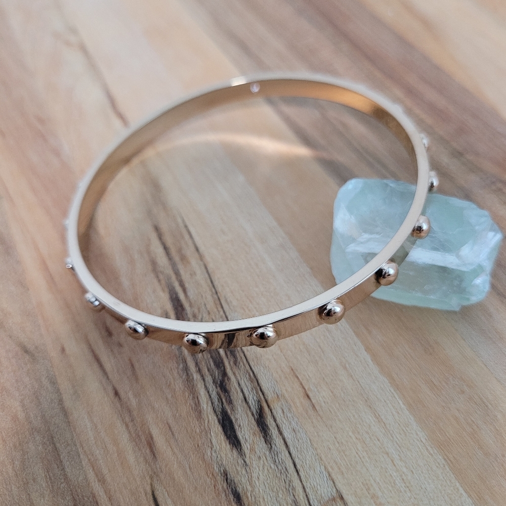 Kate Spade bangle bracelet with studs, Rose Gold